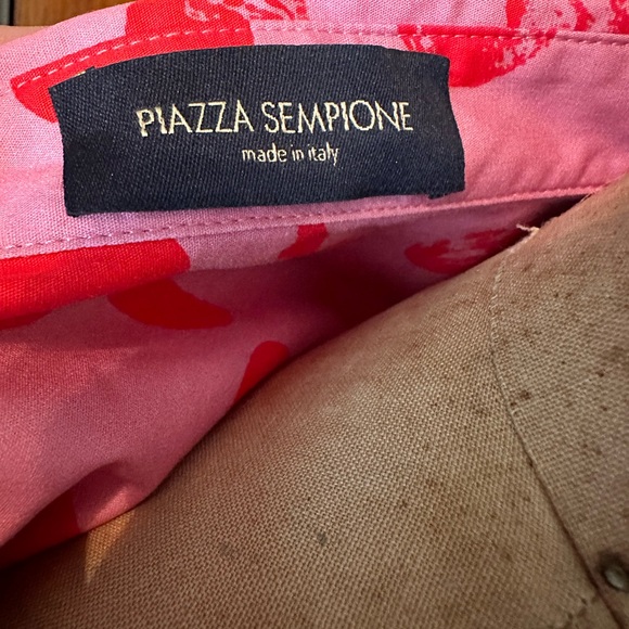 Piazza Sempione Pink Splatter Poplin Tunic Pullover Boxy Top Shirt Blouse 48 ITL - Picture 7 of 7